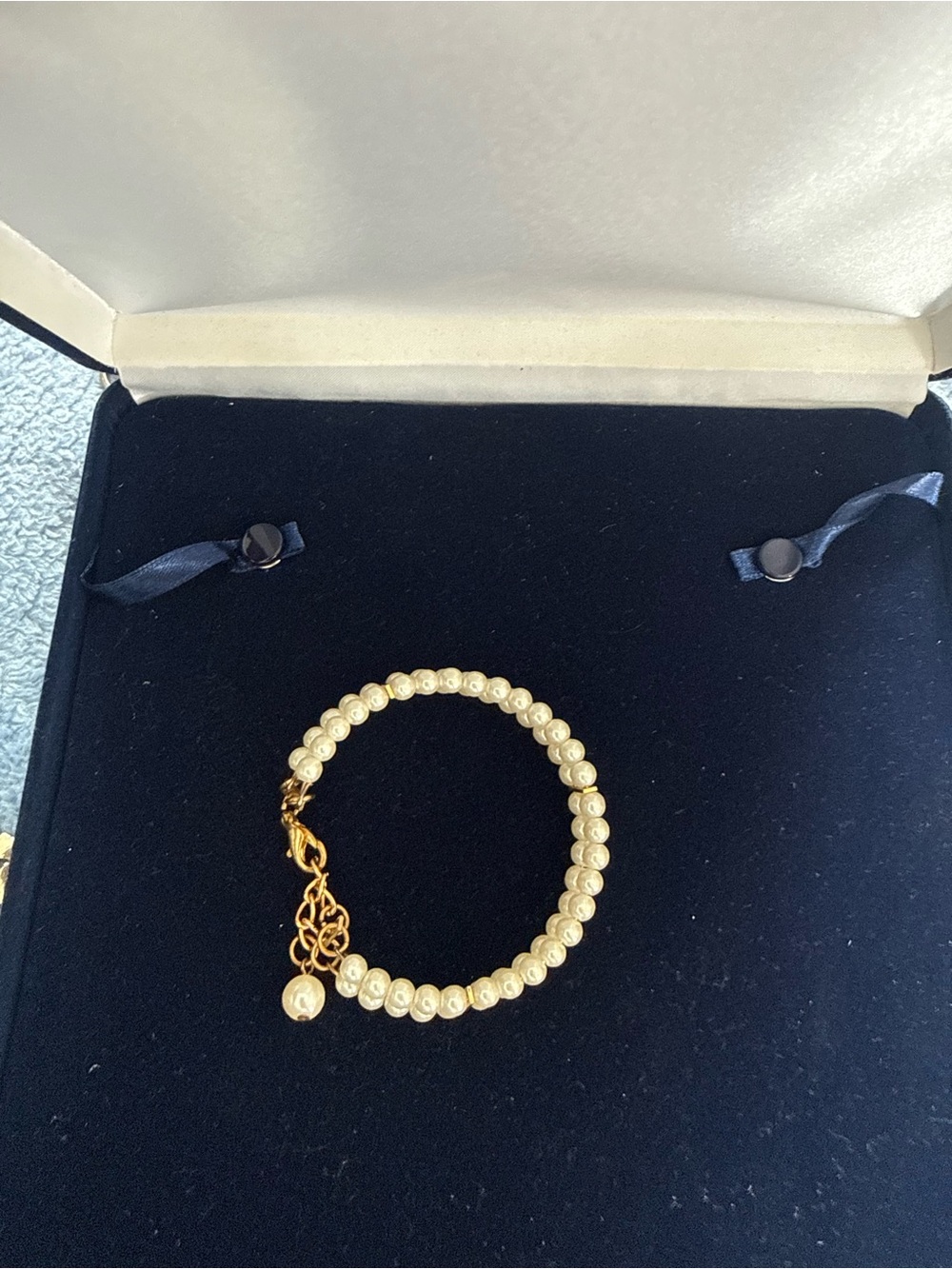 Gold Pearl Beaded Bracelet - Elegant Cream Pearl Stretch Bracelet